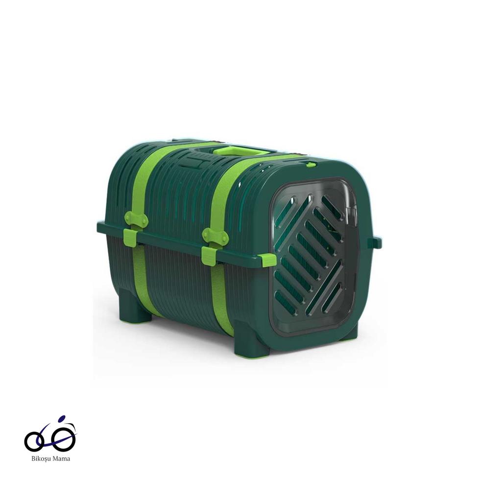 Yeşil Tonları Kemer Detaylı Kedi ve Köpek Taşıma Çantası
