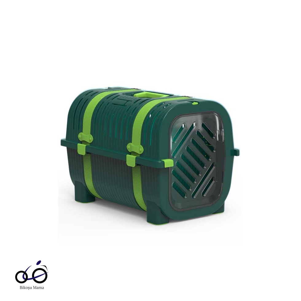 Yeşil Tonları Kemer Detaylı Kedi ve Köpek Taşıma Çantası