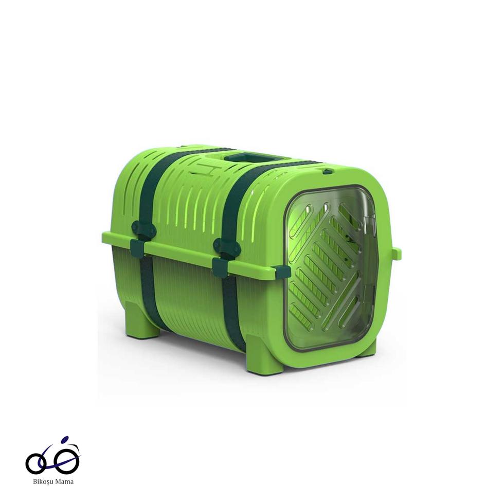 Yeşil Tonları Kemer Detaylı Kedi ve Köpek Taşıma Çantası