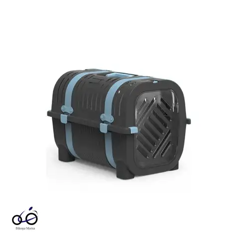 Koyu Gri-Mavi Kemer Detaylı Kedi ve Köpek Taşıma Çantası