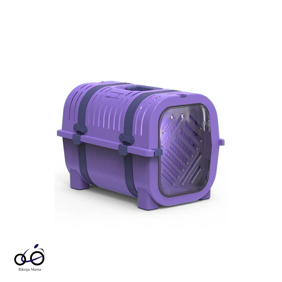 Mor Tonları Kemer Detaylı Kedi ve Köpek Taşıma Çantası