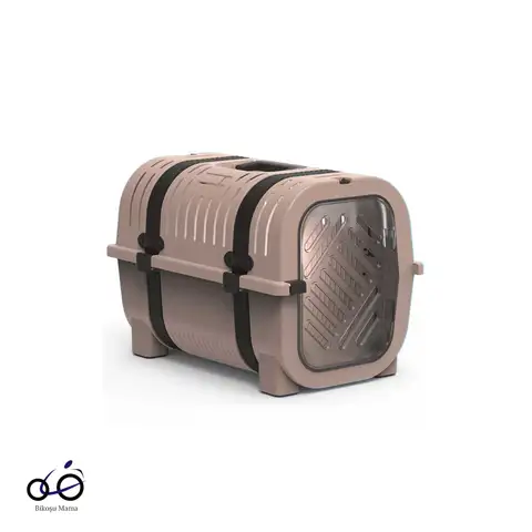 Açık Kahve-Siyah Kemer Detaylı Kedi ve Köpek Taşıma Çantası